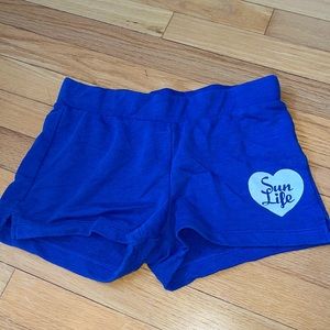 old navy girls size 10/12 blue comfy shorts
